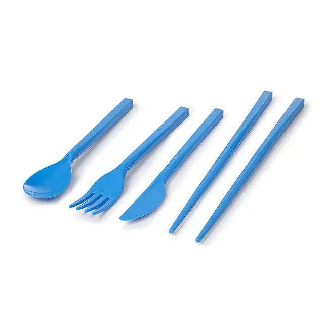 Σετ Κουταλοπίρουνα Με Θήκη Sistema Cutlery To Go Μπλε
