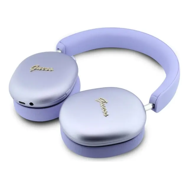Guess® Metallic Script Logo Ασύρματα Over-Ear Ακουστικά- Purple 3