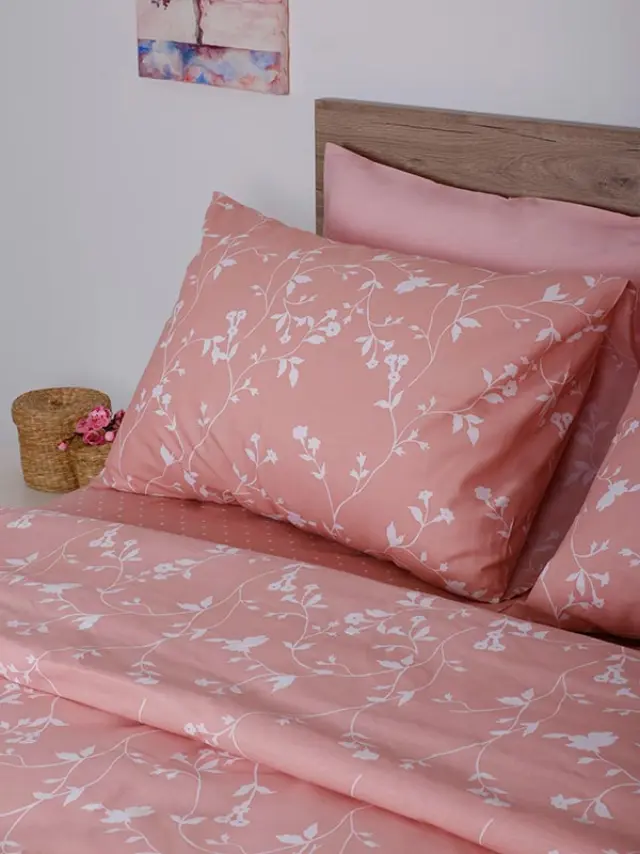 Σετ Σεντόνια Cotton Feelings 924 Pink Μονό (165x270) Sunshine 3