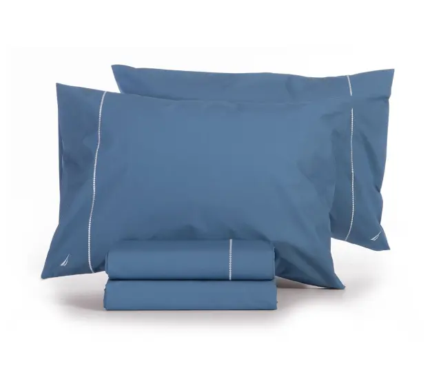 Nef-Nef Homeware Σεντόνι Nautica Wave Solid Σετ Διπλό 200x270 Blue