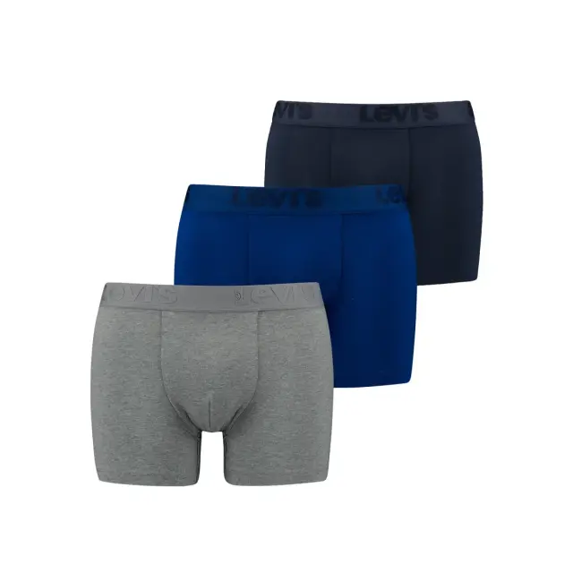 Levi's Ανδρικό Boxer High Comfort Stretch - Τριπλό Πακέτο, Χρώμα Grey Blue Combo - L