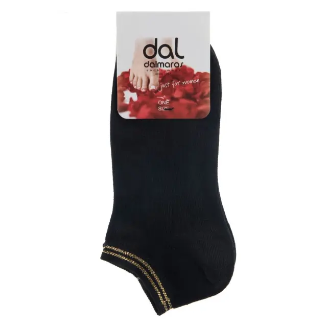 Γυναικεία τερλίκια με Lurex Dalmaras Socks 902 One Size Μαύρο - Χρυσό
