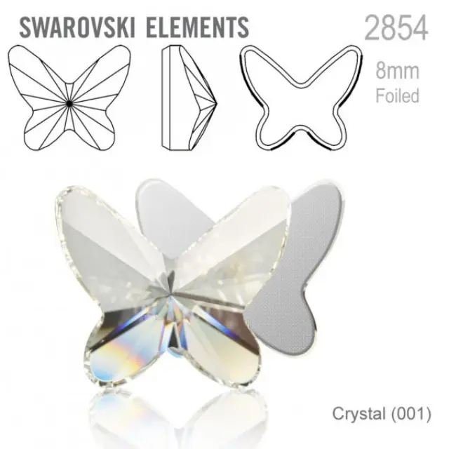 Swarovski 2854 Butterfly Crystal 12x10mm - 2τεμ