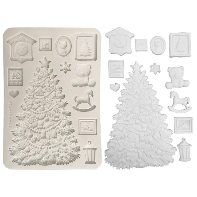 Καλούπι σιλικόνης A5, 15×21cm, Stamperia, Christmas, 'Ελατο