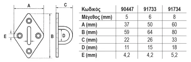 Μάπα Με Μάτι Τύπου Διαμάντι Inox 304 - 6 2