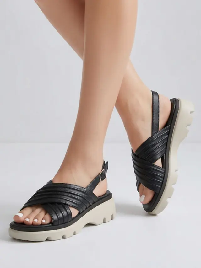 Comodissima Πέδιλα Γυναικείο δέρμα Μαύρο REP/15230 NERO 2