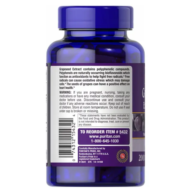 Puritan's Pride Grapeseed Extract 100 mg 3