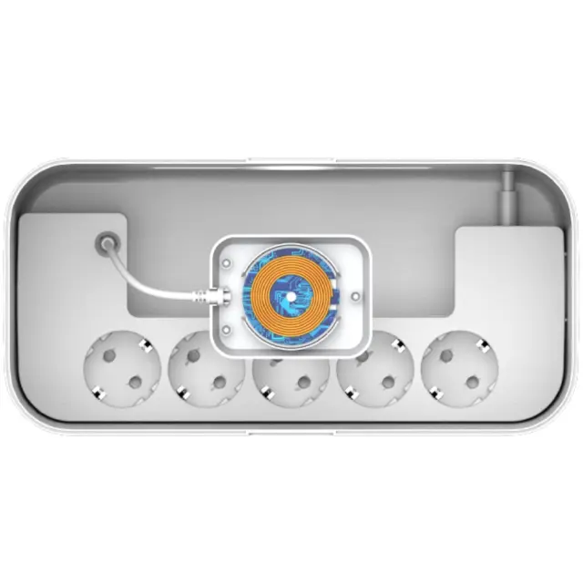 Επιτραπέζιος Φορτιστής Box Energizer EPB2500W03EU 2500W 10A Max με 5xΣούκο + 1xUSB-C PD20W + 2xUSB-A 18W QC3.0 / 2.4A, Ασύρματη Φόρτιση 15W, Διακόπτη Ασφαλείας On/Off Καλώδιο 2m Λευκός