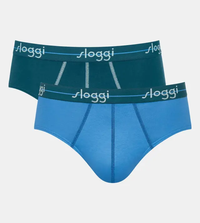 Sloggi Men Start Midi Σλιπ Ανδρικά Σιέλ-Πετρόλ 2-Pack 2