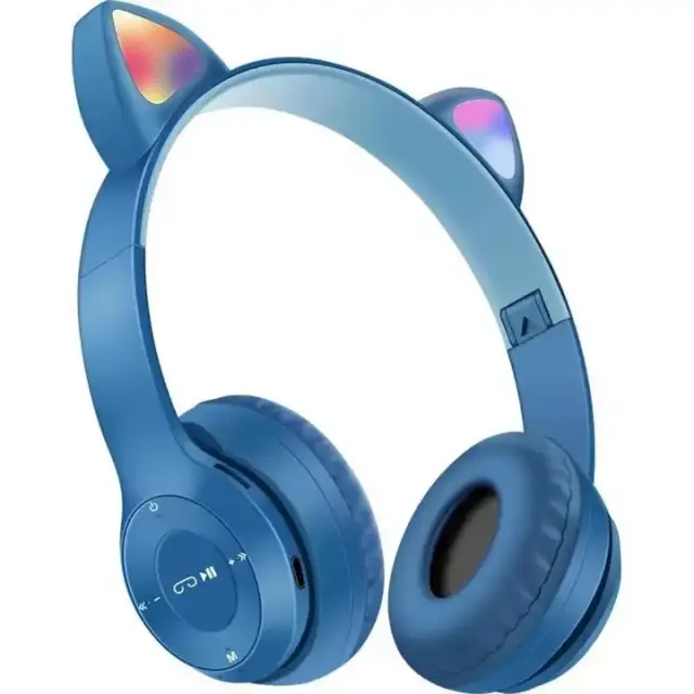 Cat ears ασύρματα/ενσύρματα ακουστικά on ear P47M ΜΠΛΕ
