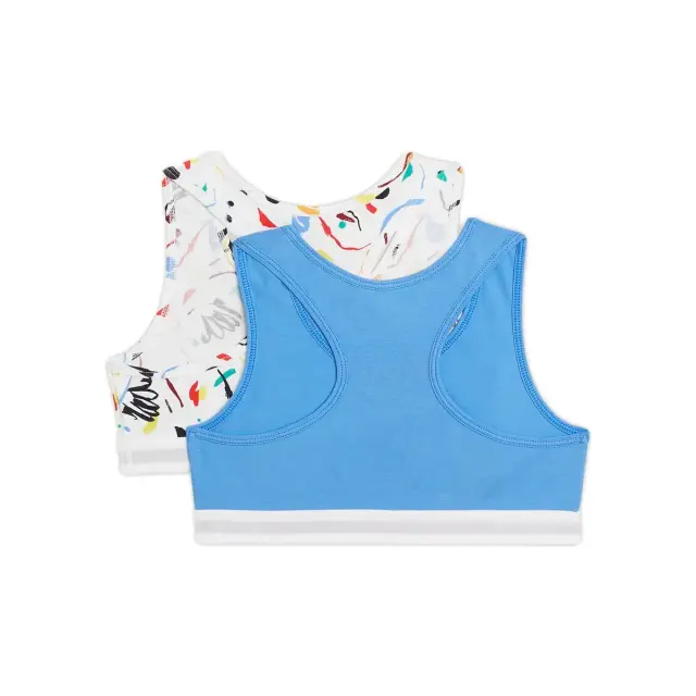 Tommy Hilfiger Παιδικό Μπουστάκι Κορίτσι TH Original Racerback Print - Διπλό Πακέτο, Χρώμα Fluid Flower Black-Blue Spell 2