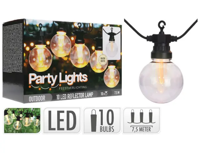 Διακοσμητικός Φωτισμός 10 LED , 7.5 Μέτρα - Θερμό Λευκό LE2100220 2