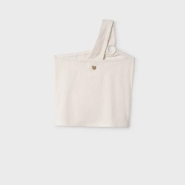 Junior 10 έως 18 ετών Μπλούζα ασύμμετρη Better Cotton εκρού - 10Ε 3