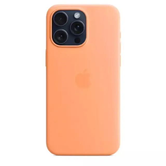 Apple iPhone 15 Pro Silicone Case With MagSafe Orange Sorbert