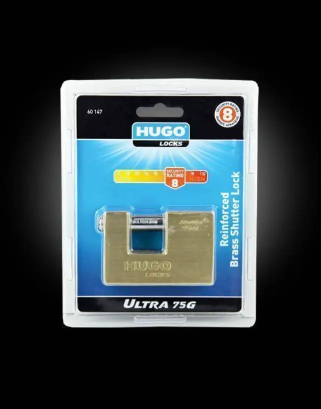 Hugo Ultra - Ενισχυμένο λουκέτο τάκου 75G ορειχάλκινο με 3 κλειδιά ασφαλείας (60147) 3