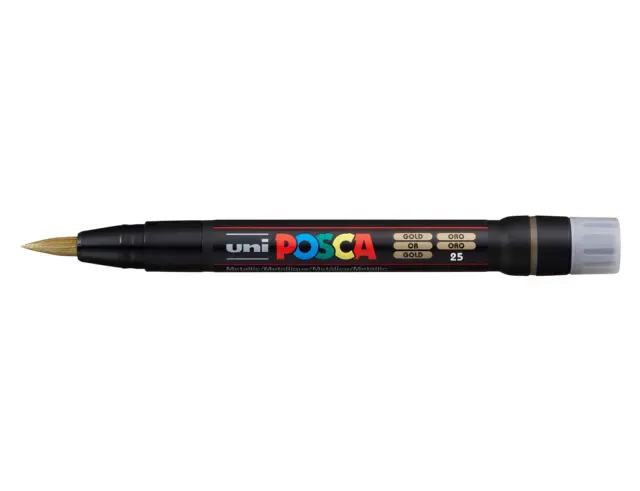 Μαρκαδόρος Σχεδίου Uni Posca PCF-350 με πάχος μύτης 1.0-10.0mm - GoldPCF-350(E) - XPYΣO