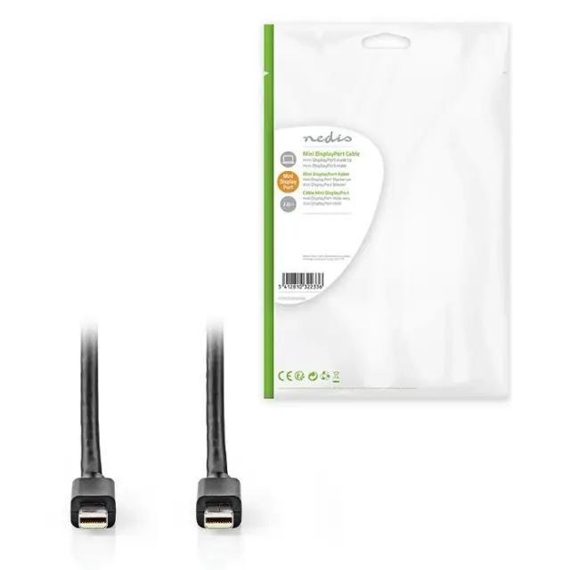 Καλώδιο Mini DisplayPort αρσ. - Mini DisplayPort αρσ. 2.0m., σε μαύρο χρώμα.
