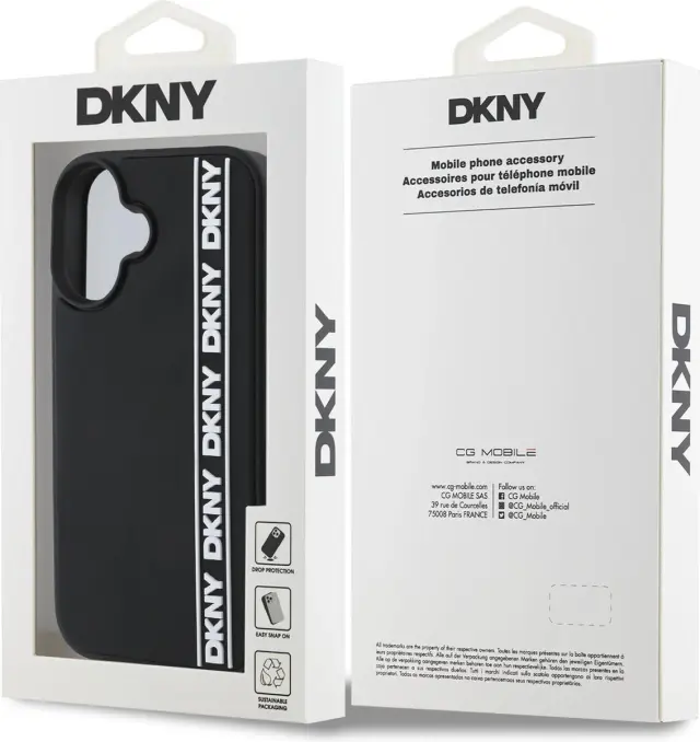 DKNY® Repeat Logo Θήκη για iPhone 16-Μαύρη 2