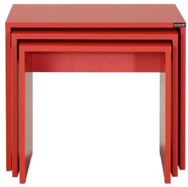 Σετ τραπεζάκια Ζιγκόν SHP-103-KK Κόκκινο 55x47x40cm 2