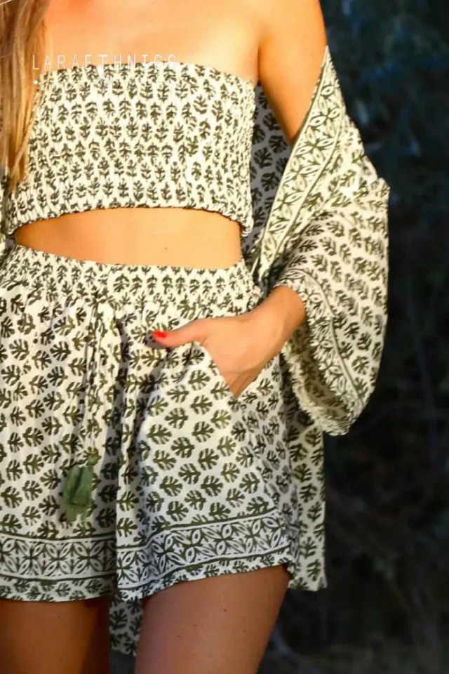 LARA ETHNICS "SOLAL" TOP (SOLAL-INDIAN-KHAKI) 2