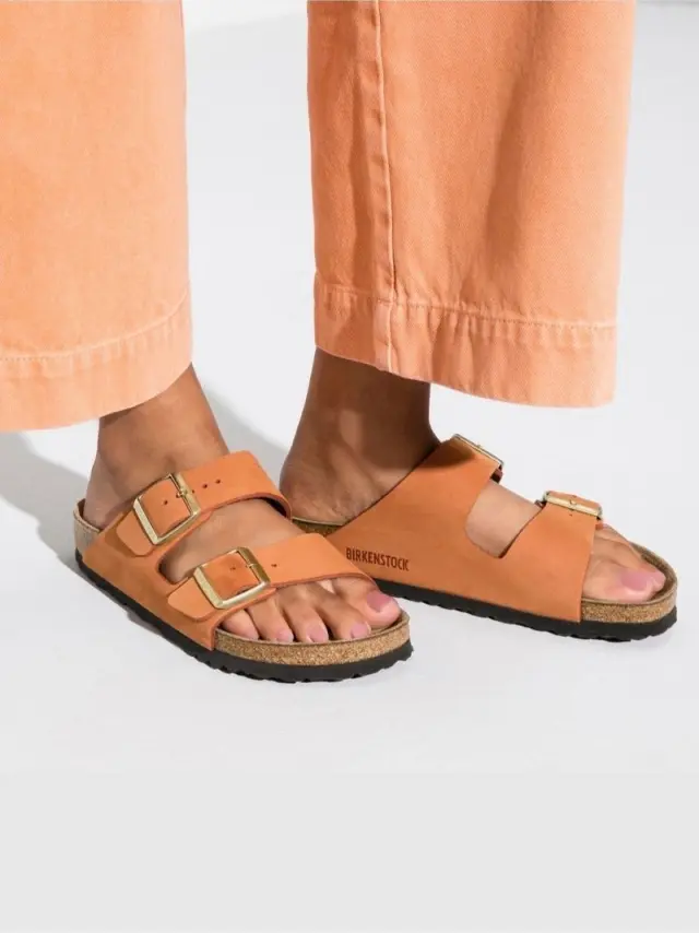 Birkenstock Πέδιλα Γυναικείο δέρμα Nubuck Πορτοκαλί BIR/ARIZONA SOFT 1019042 PECAN 2