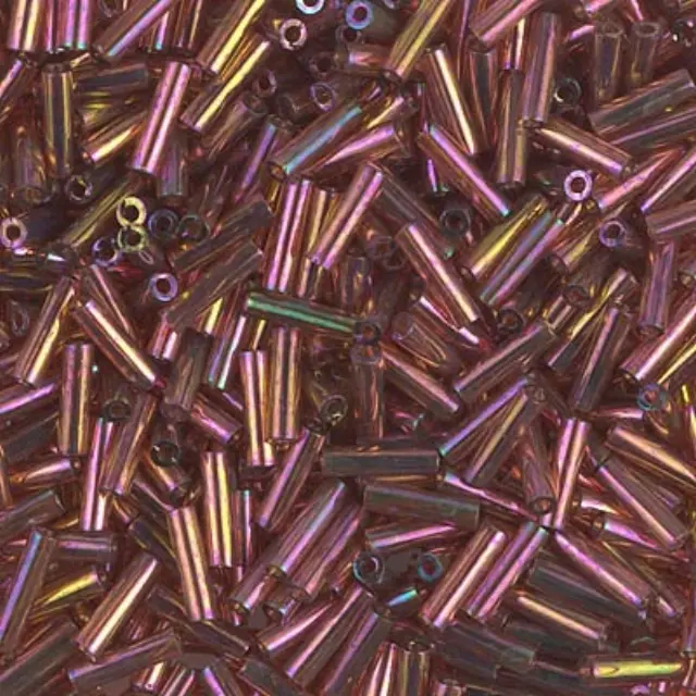 Χάντρα Miyuki Glass Bugles - 301 - Dark Topaz Rainbow Gold Luster 6mm - 10gr