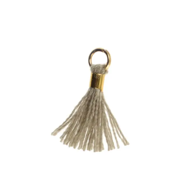 Φούντα με Κρικάκι Gold 12mm - Beige - 5τεμ