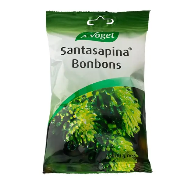 A.VOGEL Santasapina Bonbons Γεμιστές Καραμέλες με Φρέσκο Άγριο Έλατο για Πονόλαιμο, Βήχα και Βραχνάδα 100gr