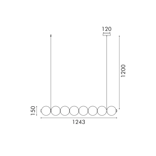 ΚΡΕΜΑΣΤΟ ΦΩΤΙΣΤΙΚΟ ACA HM2508 ΧΡΩΜΙΟ ΔΙΑΦΑΝΕΣ LED 27W 3000K IP20 L130XW15XH120CM / HM2508 2