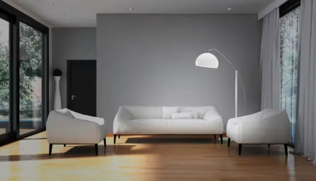 DORO Floor Luminaire E27 Direct/Indirect white-white Άσπρο Χρώμιο 3
