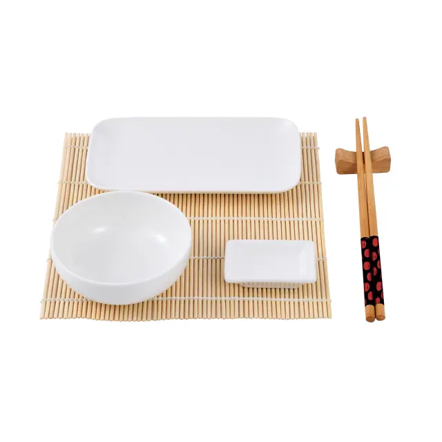 Master Pro Foodies σετ Sushi από Πορσελάνη και Μπαμπού - 12τμχ