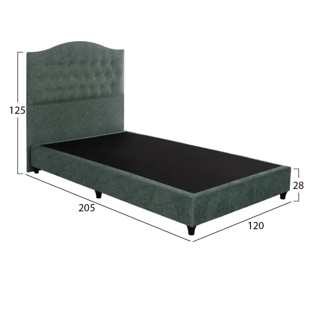 ΚΡΕΒΑΤΙ ΑΠΟ ΠΡΑΣΙΝΟ ΥΦΑΣΜΑ τύπου NUBUCK, FB9647.27 ΓΙΑ ΣΤΡΩΜΑ 120x200 εκ. 3
