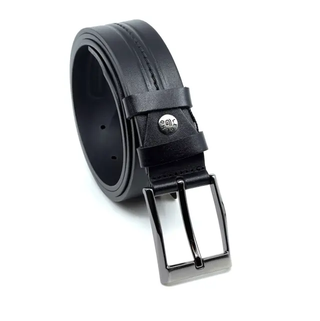 Μαύρη Δερμάτινη Ζώνη Full Grain 3,5 cm - 135cm 2
