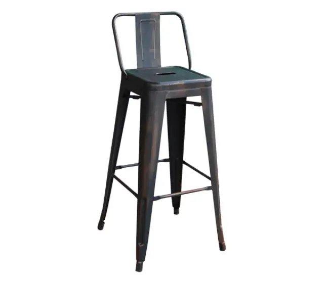 Σκαμπώ Bar RELIX Μέταλλο Μαύρο Antique 43x43 H.100cm