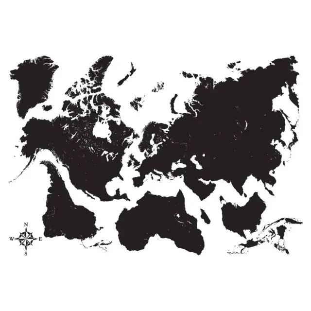 Αυτοκόλλητα Βινυλίου Large Για Τοίχο Ango Black Map 44214 2