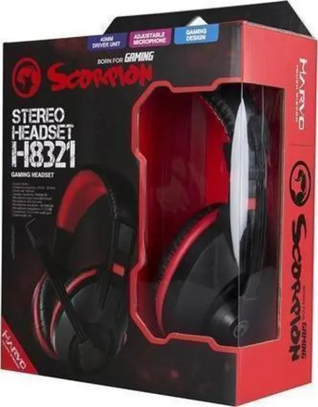 Marvo H8321 Over Ear Gaming Headset με σύνδεση 2x3.5mm 3
