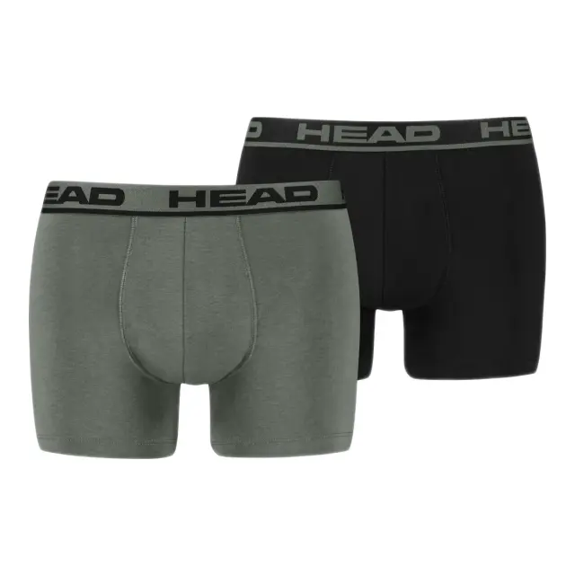 HEAD Ανδρικό Boxer Super Soft Cotton - Διπλό Πακέτο, Χρώμα Tea Leaf-Black