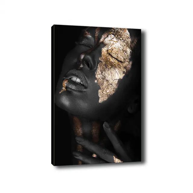 ΠΙΝΑΚΑΣ ΚΑΜΒΑΣ DARK SKINNED GIRL WITH GOLD MAKEUP FB97196.01 50X3X70 εκ. 3