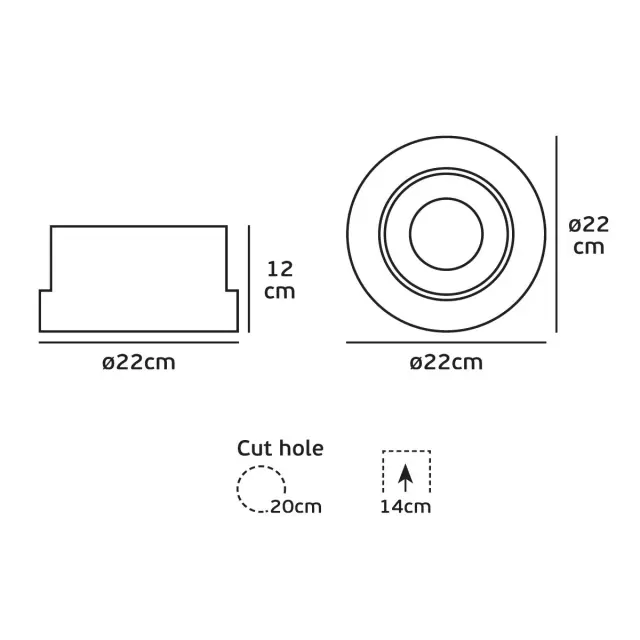 Arlo 04145/D Χωνευτό σποτ led 50W 5000K 5.000lm 45° ø22cm λευκό Άσπρο 2