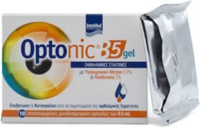 Intermed Optonic B5 Gel Eye Drops Οφθαλμικές Σταγόνες-Τζελ σε Μονοδοσιμετρικές Αμπούλες 10 x 0.5 ml