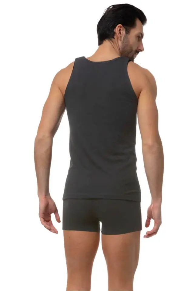 Minerva Sporties Αμάνικη Ανδρική Φανέλα 2Pack 12014-160 - ΑΝΘΡΑΚΙ-ΜΑΥΡΟ - XXL 2