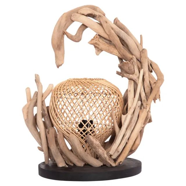 Επιτραπέζιο διακοσμητικό φωτιστικό Ashin DRIFTWOOD--RATTAN 30x30x49 εκ. 3