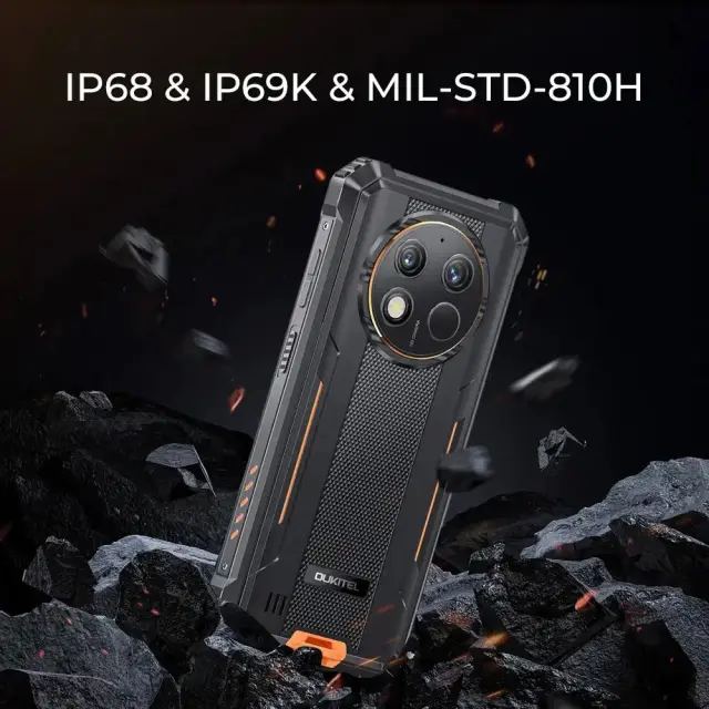 OUKITEL smartphone G1, 6.52", 6/256GB, 10600mAh, IP68/IP69K/MIL-STD-810H, μαύρο 3