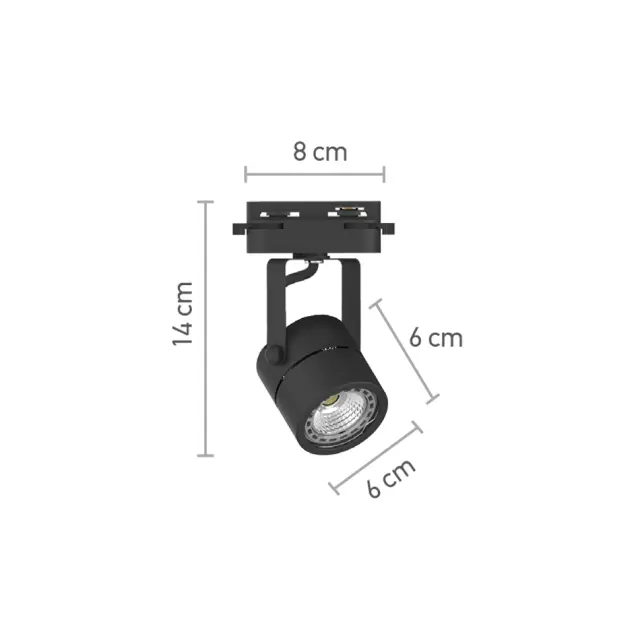 InLight Σποτ Ράγας Μαύρο 1XGU10 D:8cmX14cm (T00600-BL) 2