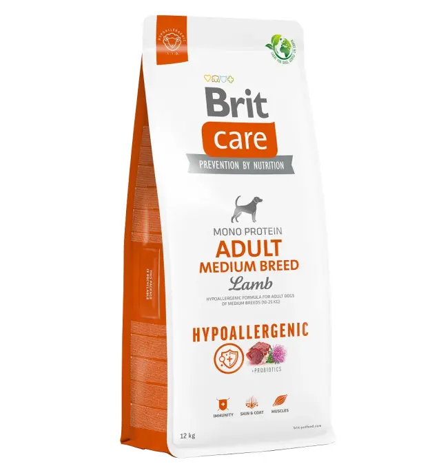 Brit Care Hypoallergenic® Dog Adult Μedium Για Σκύλους Μεσαίου Μεγέθους με Αρνί 12kg