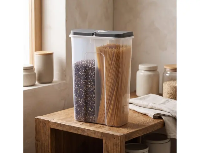 Δοχείο Αποθήκευσης Τροφίμων Excellent Houseware με καπάκι, 2 διαμερίσματα και συνολική χωρητικότητα 3.35L 024001260