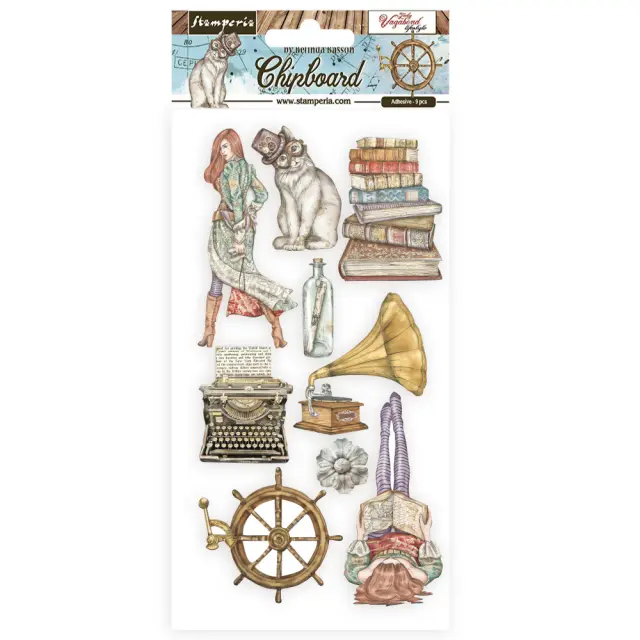 Die Cuts Chipboard Stamperia 15x30cm, Lady Vagabond Lifestyle, Elements