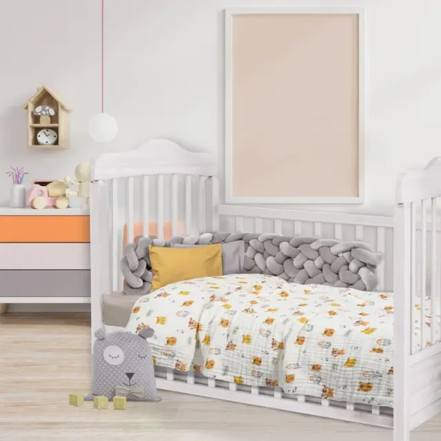 Κουβέρτα Αγκαλιάς 80Χ105 Μουσελίνα Relax Das Home 6622 Λευκό-Πορτοκαλί