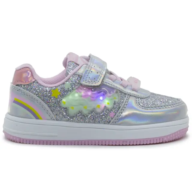 Sneakers Conguitos Ασημί με φωτάκια και glitter Cosh224057 - 34