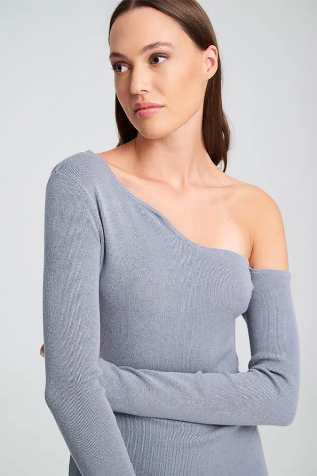 Πλεκτό Φόρεμα με Έναν Ώμο JERRIN KNITTED DRESS - M 2